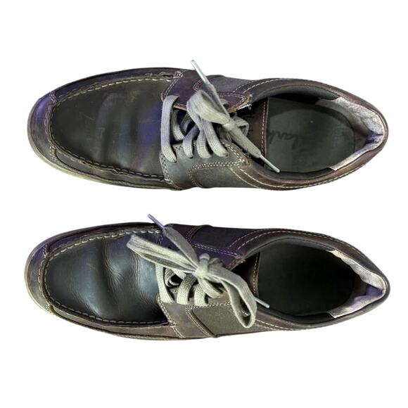 Men's Clarks Vibe Brown Leather Lace Up Casual Oxford Loafer Shoes - Size 9 - Picture 4 of 5